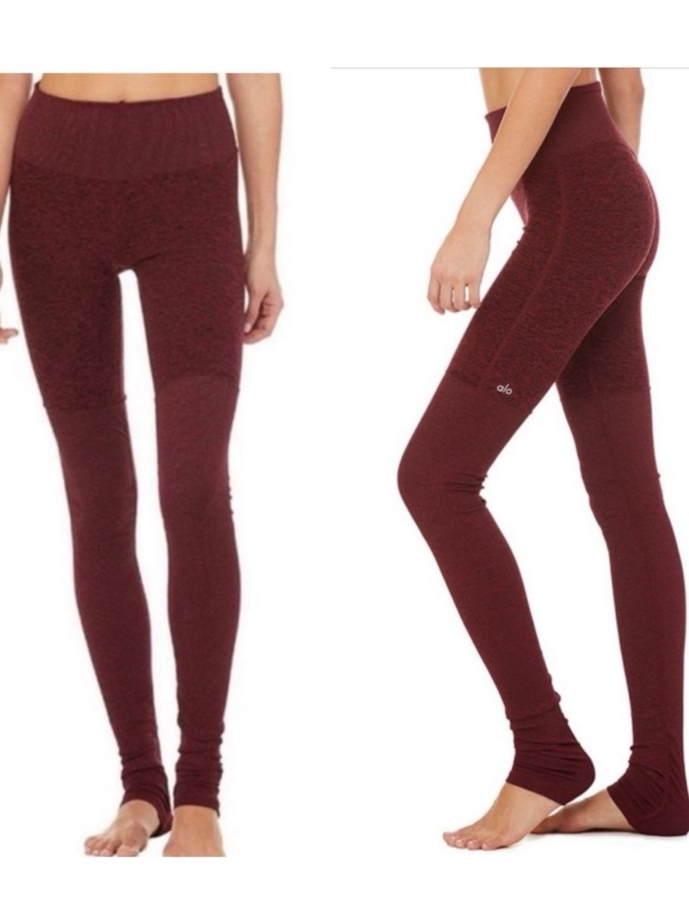 Alo Yoga Goddess Leggings Maroon Ruched Size XS
